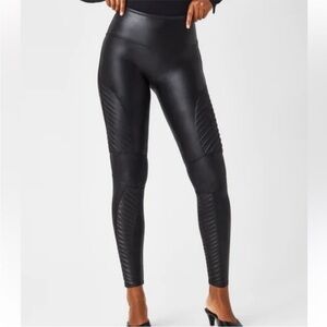Spanx Faux Leather Moto Leggings - S
